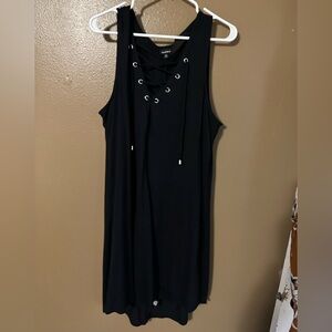 Torrid Black Lace-Up Detail dress